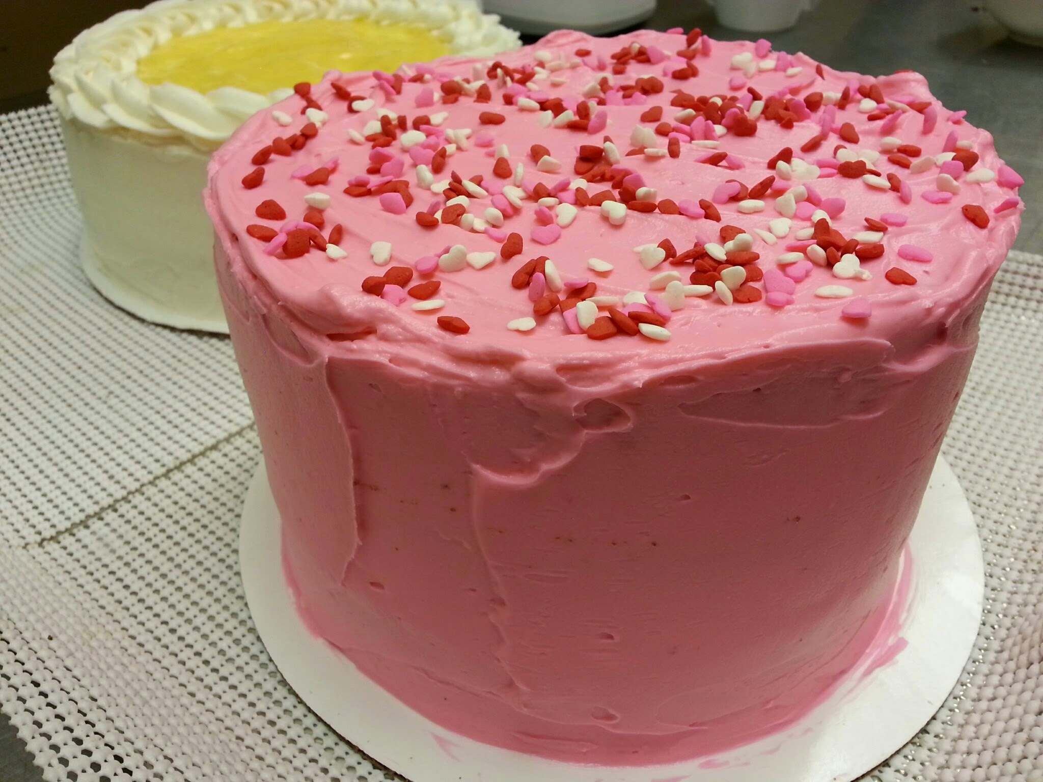Red Velvet Valentines cake, Lemon curd Cake